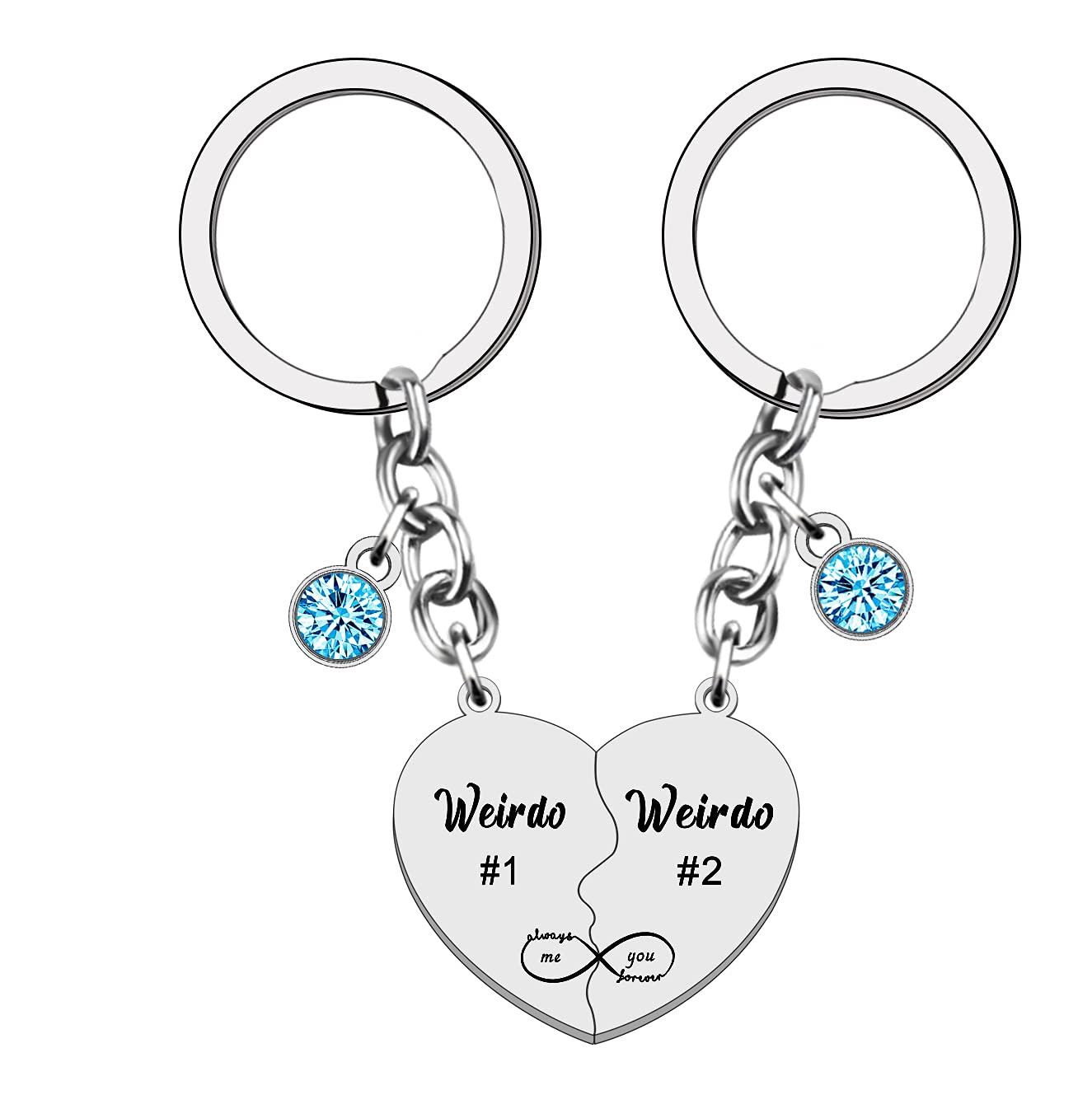 WTOPP 2Pcs Weirdo Keyring Best Friends Gift Friendship Gifts For Women Girls Sister Keyring Weido#1 Weido#2 Keychain Birthday Gifts Graduation BFF Key Ring
