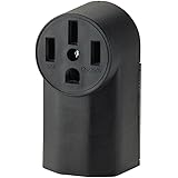 Eaton WD1212 50-Amp 3-Pole 4-Wire 125-Volt Surface Mount Range Power Receptacle, Black