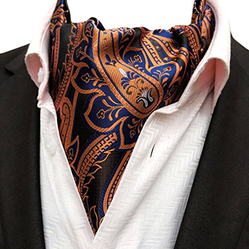 Men's Exquisite Pailey 4Pcs Cravat Ascot Suit Tie Necktie Pocket Square Set of 4