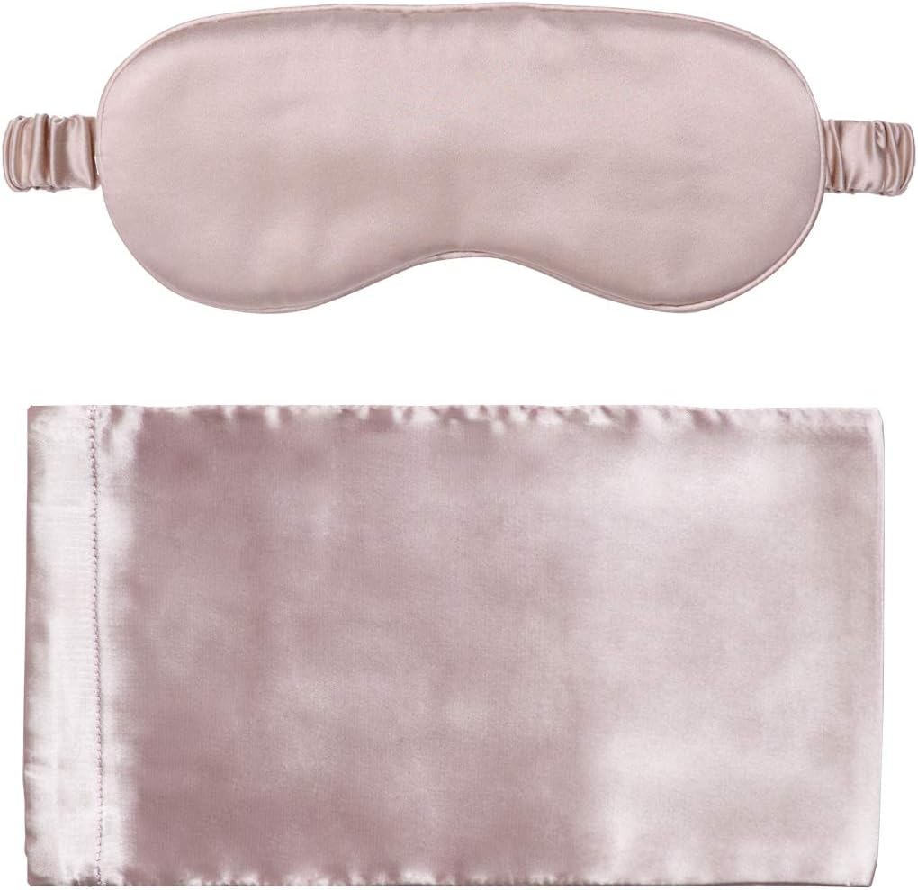 YANSER Luxury Silk Sleep Mask 100% Mulberry Silk Eye Mask/Anti-Aging/Skin Care/Multi Colors/Ultra Soft, Light & Comfy/Travel Bag/Gift Package/Blindfold/Caramel: Health & Personal Care