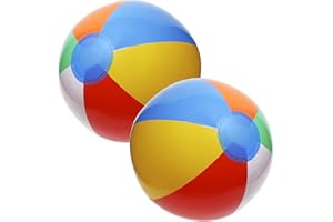 PENTA ANGEL Beach Balls 2PCS 12 Inch Inflatable/Blow Up Classic Rainbow Color Summer Swimming Pool Party Favors Water Toy Beachball for Women Men Adults Playing