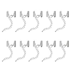 uxcell 10Sets Slide on End Clasps with Lobster Claw