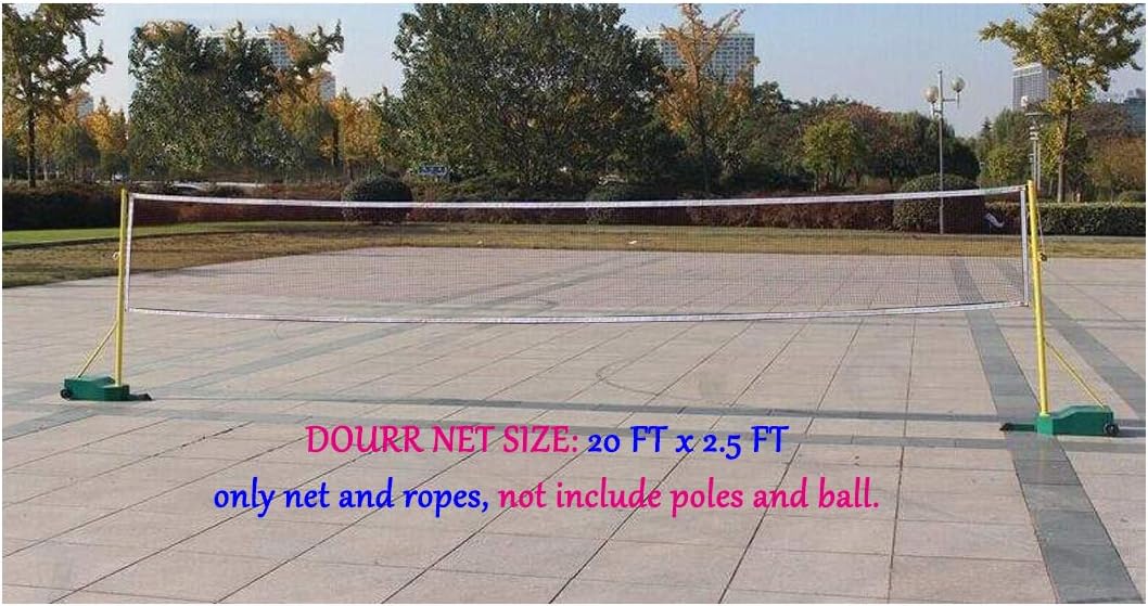DOURR Badminton Tournament Net with Rope Cable (20 FT x 2.5 FT) (with Nylon Rope Cable) : Sports & Outdoors
