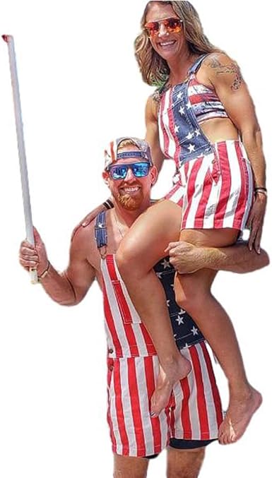 Junyifang Unisex Patriotic American Flag Print Denim Bib Overall Shorts Jeans For Mens Womens 940 M At Amazon Men S Clothing Store