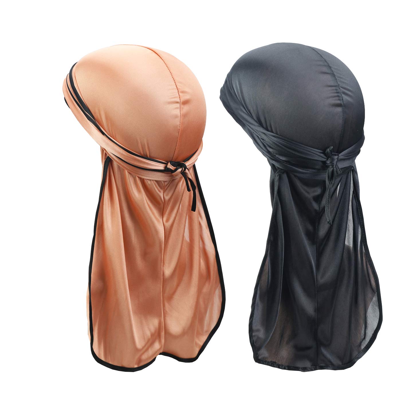Soft Durag (2PCS/3PCS) with Extra Long Tail and Wide Straps Headwrap Du-Rag for 360 Waves