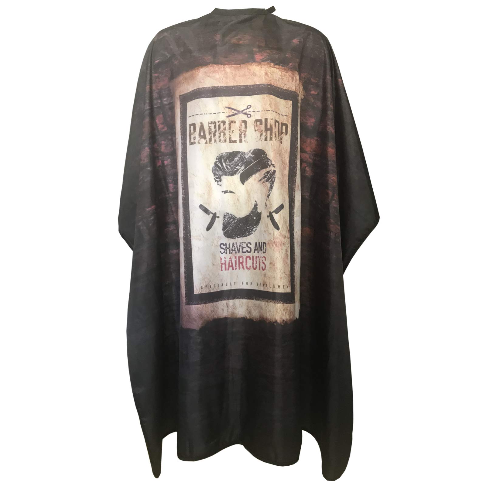 Pelocapa Barber Cape for Men Hair Cutting Salon Cape with Snap Closures Waterproof Professional Large Barber Hairdresser Cape- 63”× 56” (Poster Style)