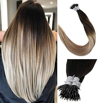 Laavoo 18 Pulgadas Balayage Negro Natural Ombre Marrón Más