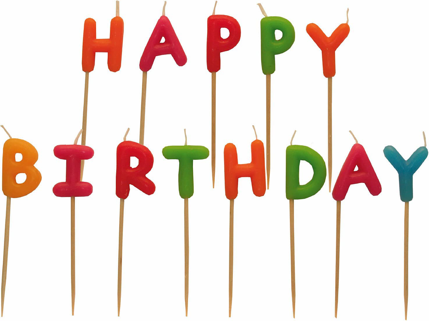 amscan 550114 Happy Birthday Letter Candles Pack of 13 Multi-Coloured Height 7.5 cm Decoration