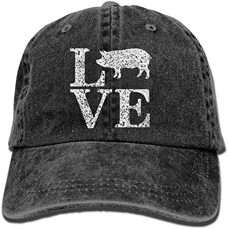 Vintage Distress Love Pig Fashion Printed Baseball Cap Trucker Hat Peaked Cap With Adjustable Closure