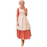 ROLECOS Pioneer Costume Dress Womens American Historical Clothing Modest Prairie Colonial Dress