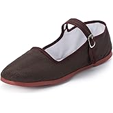 sugarscent Women's Classic Chinese Mary Jane Shoes Slippers China Doll Flats Buckle Slip On Kung Fu Shoes