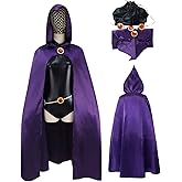 vickkt Raven-Cosplay Costume Women Deluxe Jumpsuit Belt With Purple Cloak Halloween Uniform Cosplay Costume,Medium