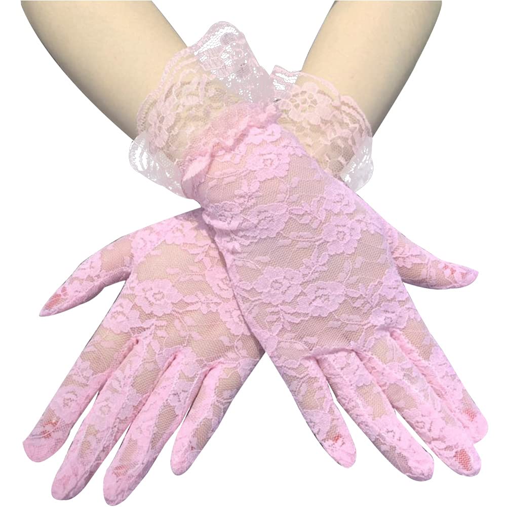 Buy Ladies Lace Gloves，Floral Courtesy Lace Gloves Short Lace Gloves