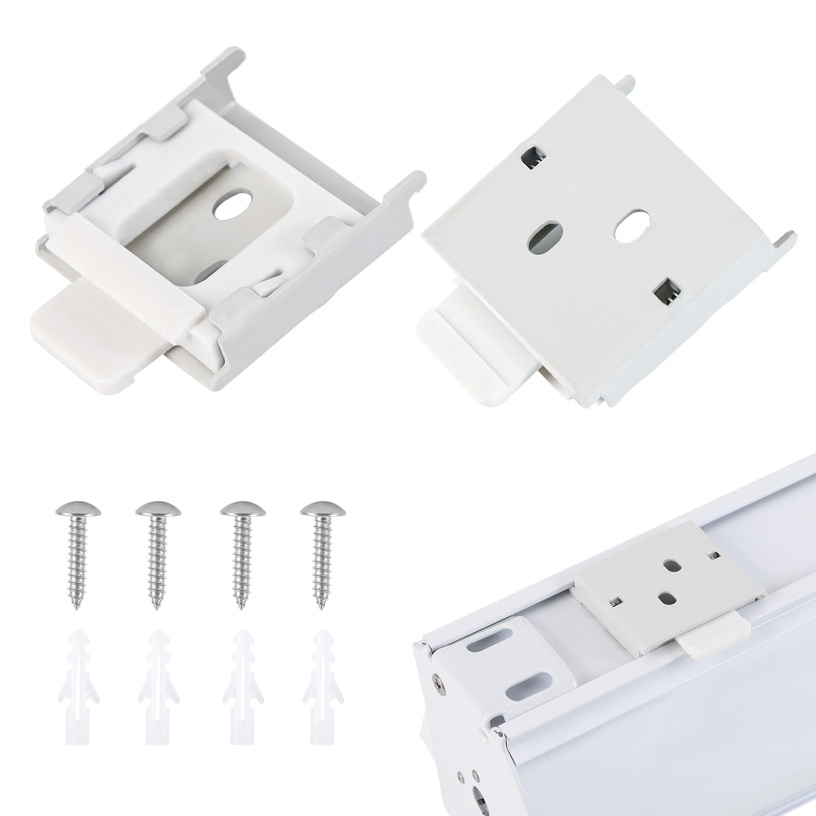 Photo 1 of Metal Mounting Brackets Roller Blind Buckles Universal Replacement for Roller Shade (White)