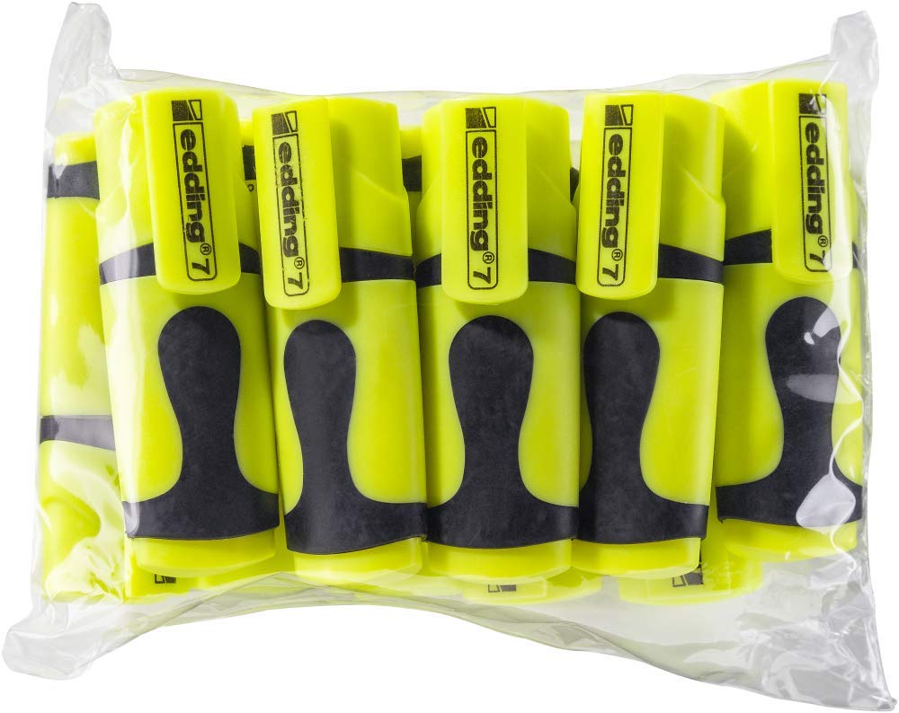Edding 7 Mini Highlighter Highlighter, 1 - 3 mm, 10er Poly Bag in Neon Yellow, 01: 10 pens - neon yellow, 10 count (Pack of 1) - Image 3