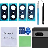 Perzework 2 Set Back Rear Camera Lens Glass Replacement for Google Pixel 7 with pre-Installed Adhesive and Reparing Toolkit
