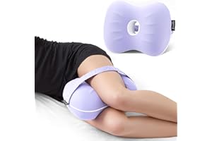 FORCANBY [Extra Large] Leg & Knee Pillow for Side Sleepers - Smooth Spine Alignment Pillow - Memory Foam Knee Pillows for Back Hip Pain, Spine Aligning, Sciatica, Surgery Recovery, Pregnancy (Purple)