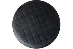 Levoberg Round Stool Cushion Faux Leather Barstool Chair Cover with Elastic 13.77inch Black-Lattice