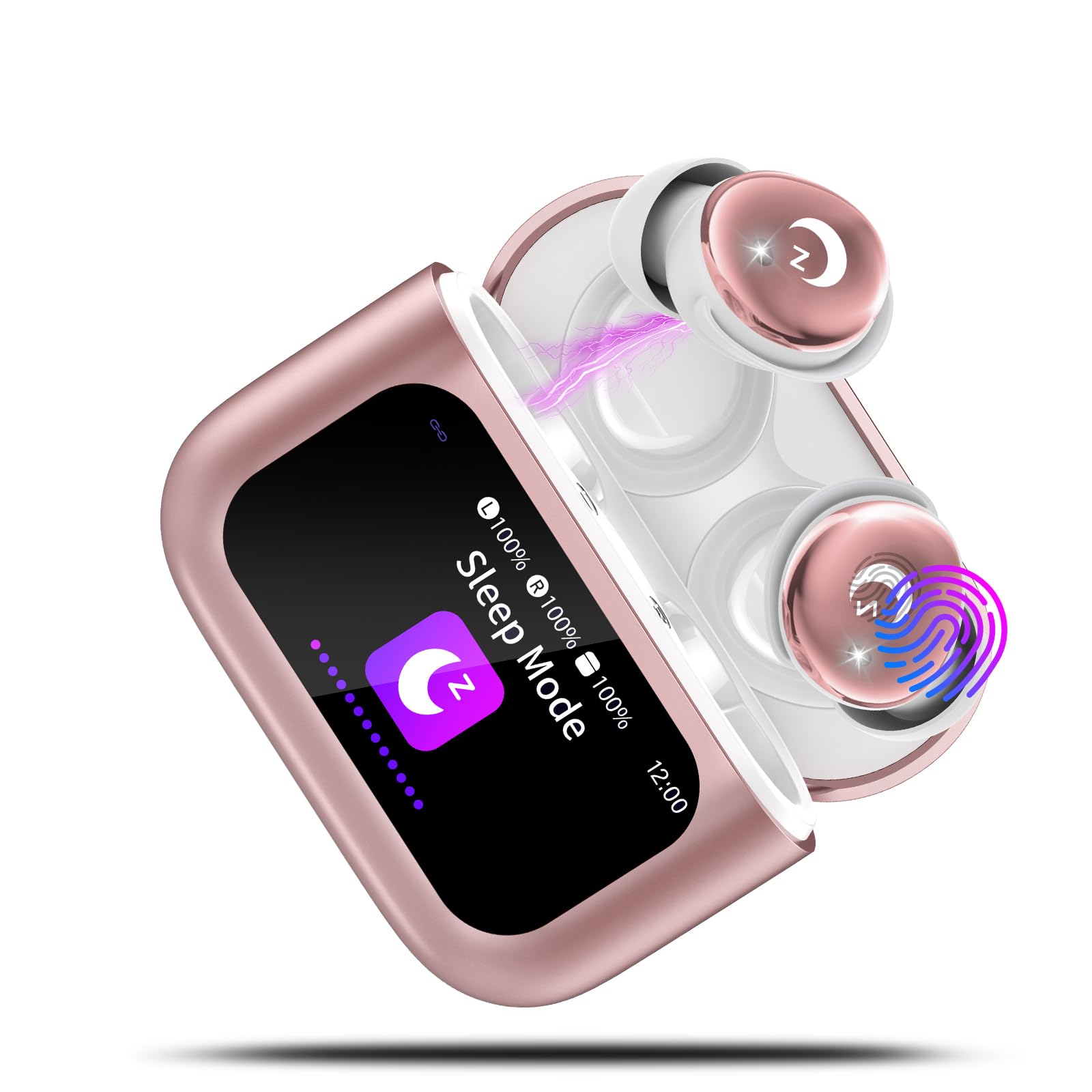 Photo 1 of VEKJ Sleep Earbuds,Mini Rose Gold in Ear Earphones, Smart Touch Screen Ear Buds Sleep Headphones