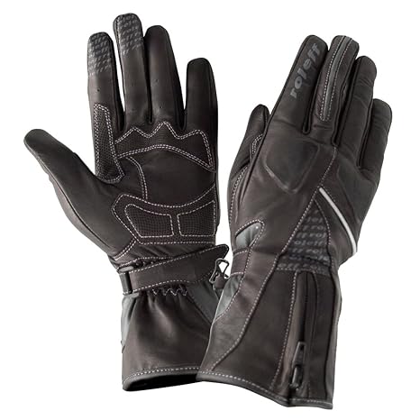Roleff Racewear Lederhandschuhe für Damen, Schwarz, S