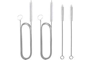 Lqucwepp 4 PCS Includes 78 Inch Flexible Drain Brush and Straw Cleaner Brush Set，Stainless Steel Double-Ended Hose Brush Frid