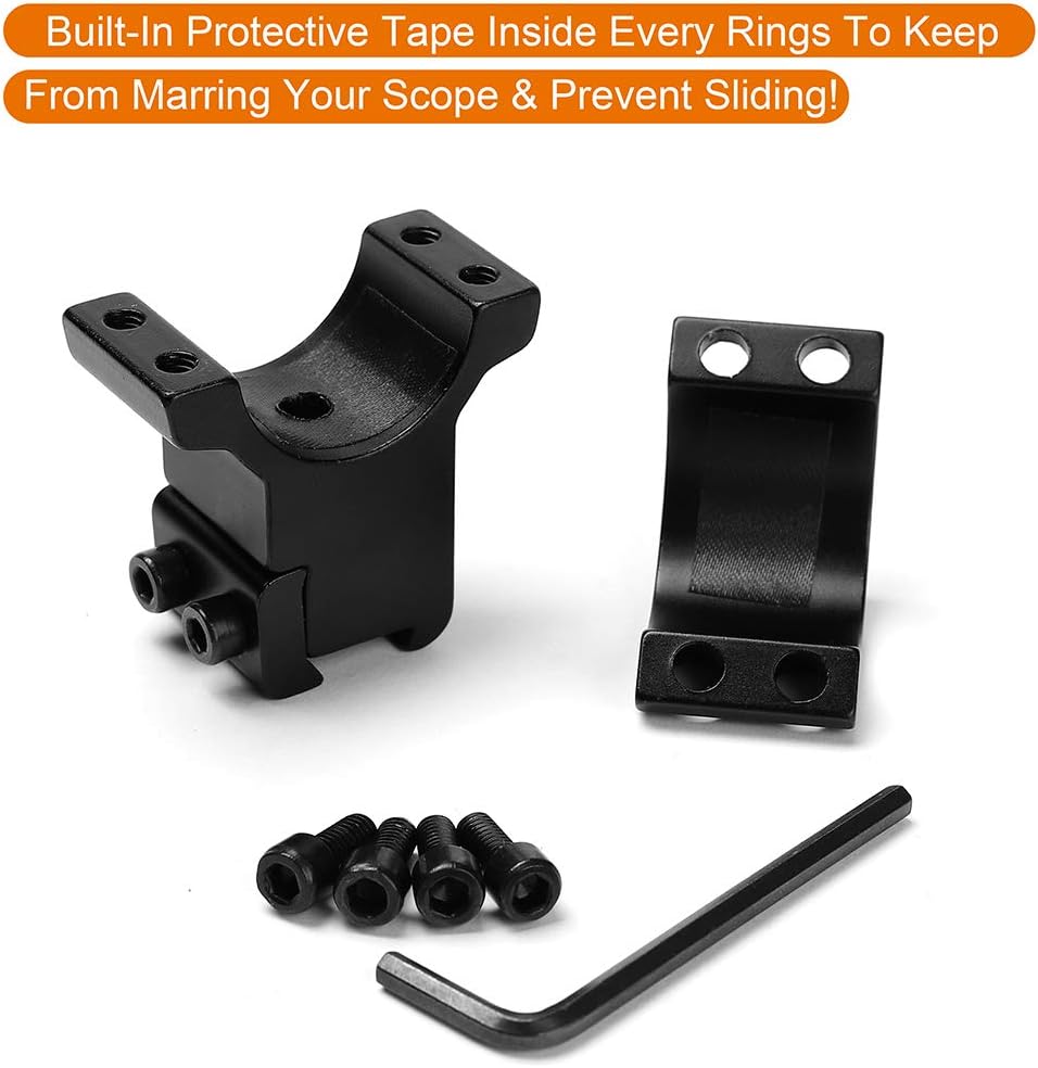 Liipor 1'' Scope Rings, 2Pcs High Profile + 2Pcs Medium Profile 1 Inch Scope Mount Rings for 11mm Rails - Pack of 4 : Sports & Outdoors
