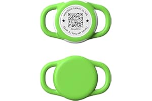 WHOSEID QR Code Airtag Holder, Scan QR Code Send Location Alert Email, Waterproof Full Body Protection Anti-Lost Air Tag Case, Airtag Accessories for Dog, Cats, Collar, Backpack (Green, Small)