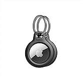 Belkin Apple AirTag Secure Holder with Key Ring - Durable Scratch Resistant Case With Open Face &amp; Raised Edges - Protective AirTag Keychain Accessory For Keys, Pets, Luggage, Backpacks -2 Count Black