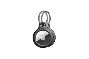 Belkin Apple AirTag Secure Holder with Key Ring - Durable Scratch Resistant Case With Open Face & Raised Edges - Protective AirTag Keychain Accessory For Keys, Pets, Luggage, Backpacks -2 Count Black