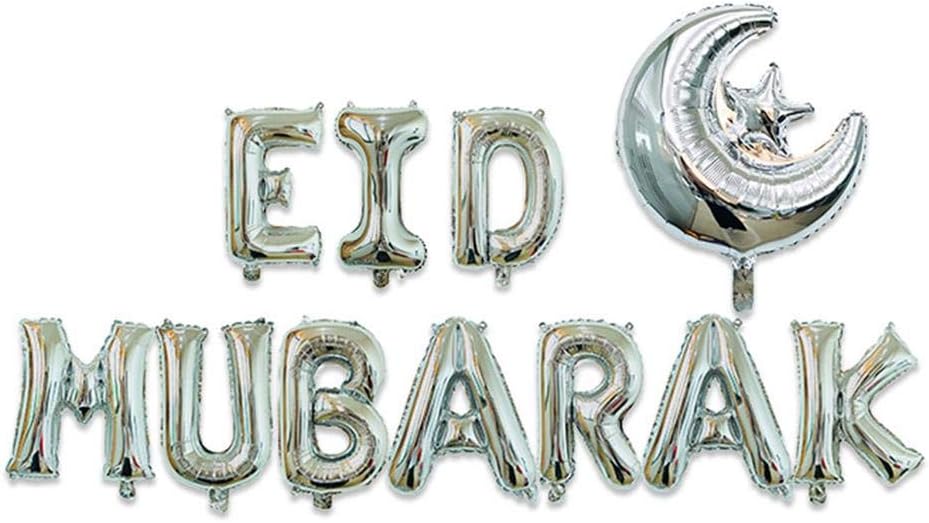 Mubarak Balloon Muslim Eid Balloon Aluminum Foil Rose Gold Party Balloon Banner Decoration For Party Supplies
