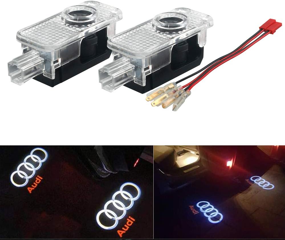Car Logo Light, Homose LED Logo Light Shadow Projector Door Courtesy Light for Audi A4 A6 A8 Q5 Q7(pack of 2)(For Audi-n)
