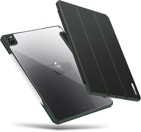 Amazon Com Infiland Ipad Pro 12 9 4th Gen 2020 Case Shockproof Ultra Slim Protective Case W Transparent Back For Ipad Pro 12 9 4th Gen 3rd Gen Support 2nd Gen Apple Pencil Wireless Charging Midnight