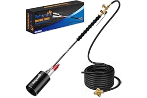 Dutywand Propane Torch Weed Burner Kit, High Output Propane Torch with Igniter (Self Igniting), Heavy Duty Garden Blowtorch Weed Torch with 10FT Hose for Flame Weeding,Roofing,Ice Snow(black)
