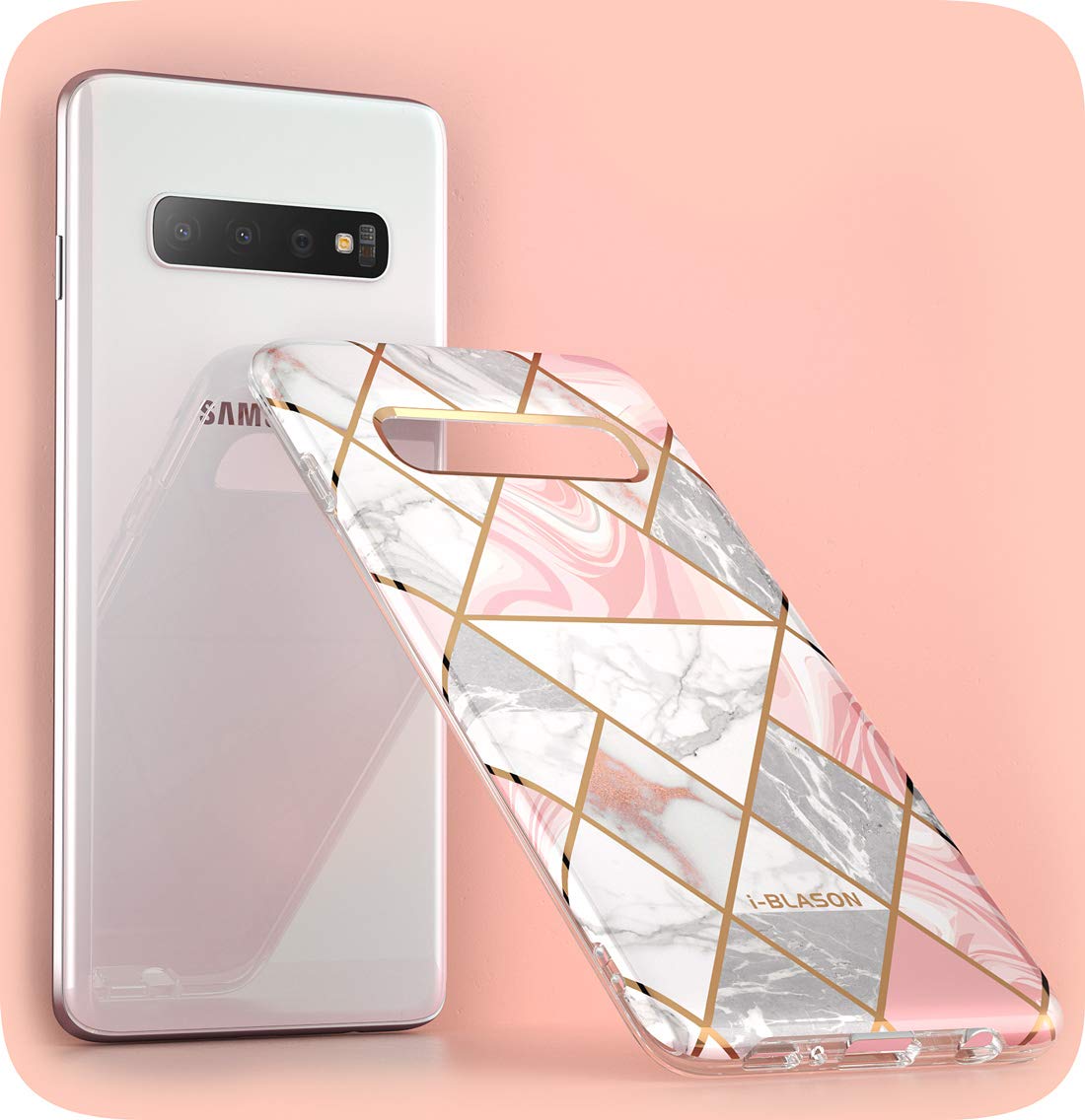 i-Blason Cosmo Lite Series Designed for Galaxy S10 Plus Case Slim Protective Stylish Design Bumper Case with Camera Protection for Samsung Galaxy S10 Plus 2019 Release(Marble)