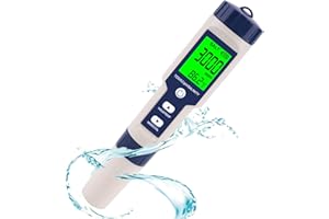 Multifunction Pool Salt Tester- 5 in 1 Salinity, PH, TDS, EC, and Temperature Meter, Salt Tester for Aquarium