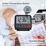 NOKLEAD Digital Travel Alarm Clock Mini Backlight Calendar Temperature 12/24H view 3