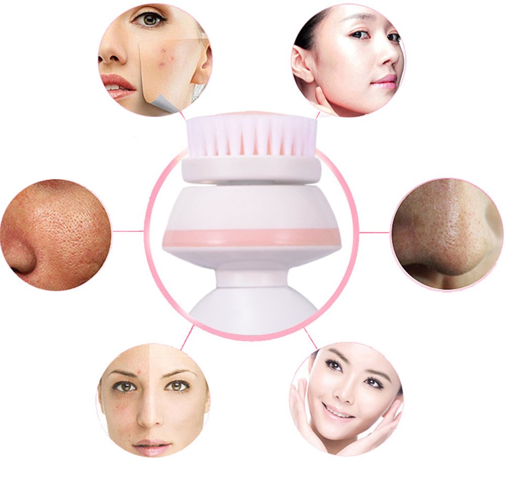 Ladies Electric Shaver Cordless Electric Razor 3 in 1 USB Rechargeable Waterproof for Women Arm Underarm Bikini Line Legs Bikini Trimmer and Facial Cleasing and 3D Roller Massager,Wet/Dry Razor Set