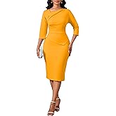Dress for Women Elegance Church Dresses Midi Teacher Office Modest Business Wear to Work Suiting Outfits