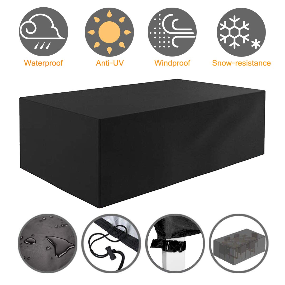 Tvird Garden Furniture Covers Patio L 242 X 162 X 100 Cm Black 6458965504479 Ebay