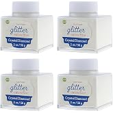 Sulyn Extra Fine Crystal Diamond Glitter Stacker Jar, 2 Ounces, Non-Toxic, Stackable and Reusable Jar, Multiple Slot Openings for Easy Dispensing and Mess Reduction, SUL50860,1 Pack , White
