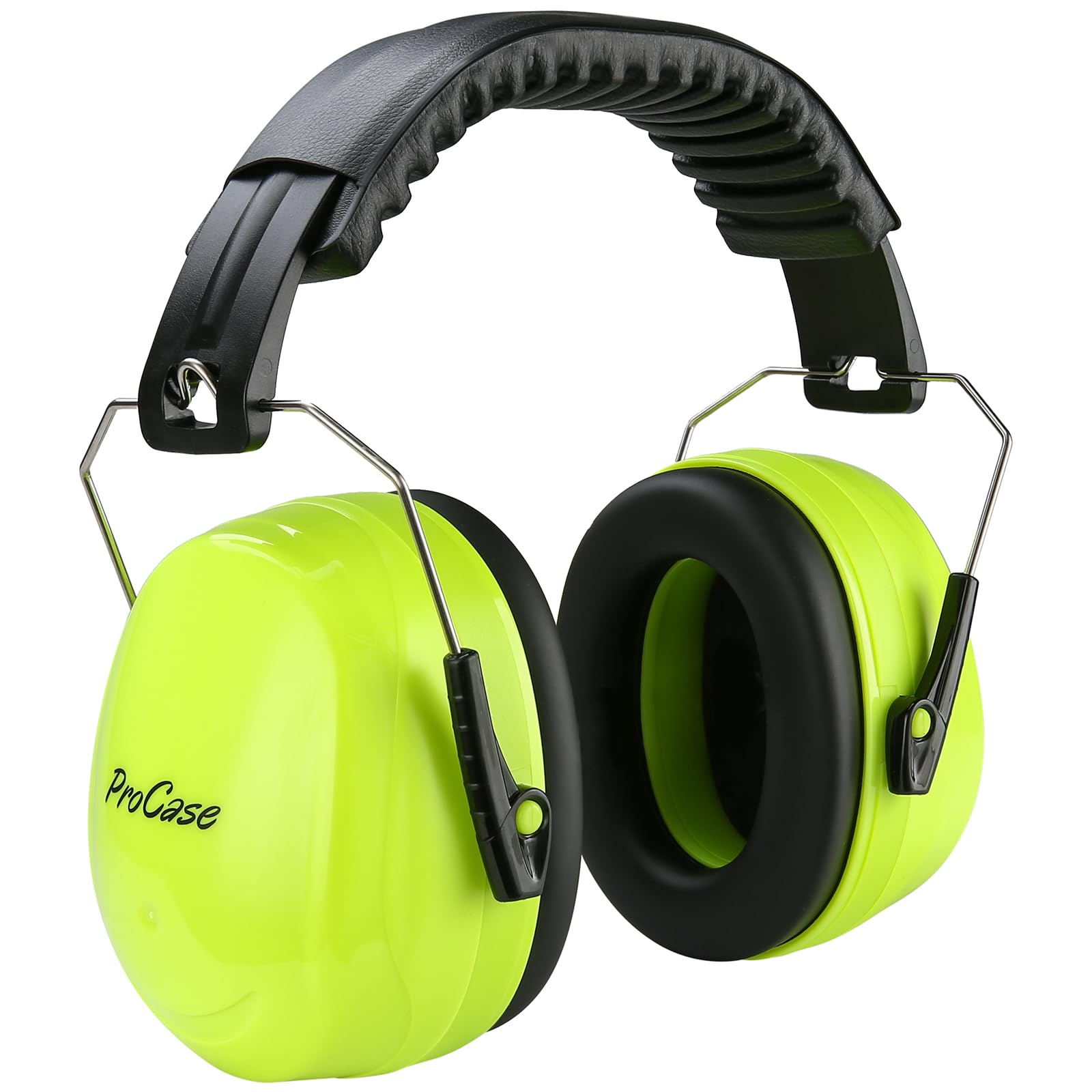 ProCase Adult Ear Defenders, 32db Noise Cancelling Headphones Autism Ear Protectors Adjustable Hearing Protection Safety Ear Muffs for Sleeping Construction Shooting Machinery Work Mowing -Neonyellow
