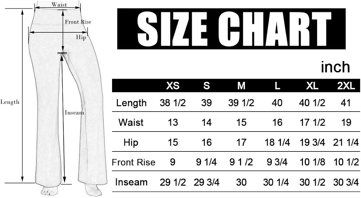 ODODOS Women's Boot-Cut Yoga Pants Tummy Control Workout Non See-Through Bootleg Yoga Pants: Clothing