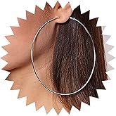 TseanYi Boho Large Circle Hoop Earrings Huge Circle Gold Hoop Earrings Big Circle Drop Earrings Exaggerated Round Dangle Earrings Circle Huggie Hoop Earrings Jewelry for Women and Girls