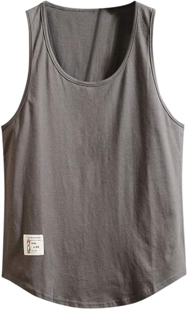 Camiseta sin Mangas para Hombre Mezcla de algodón Sleeveless ...