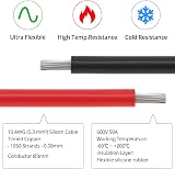 QWORK 10 AWG Silicone Wire 2.5m Black Red 5m Total 1050 Strand Tinned Copper view 3