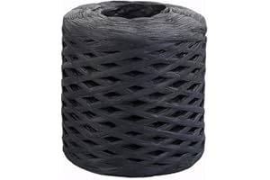 CC Wonderland Zone Black Raffia Paper Ribbon, 0.25 in x 656 ft, Wedding Occasion
