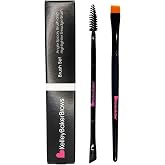 Kelley Baker Brows Angled Spoolie and Smudge Brush Set | Dual Brow Brush Set Combines a Smudge Brush and Angled Spoolie for Precise Application, Blending, Shaping, and Brow Grooming