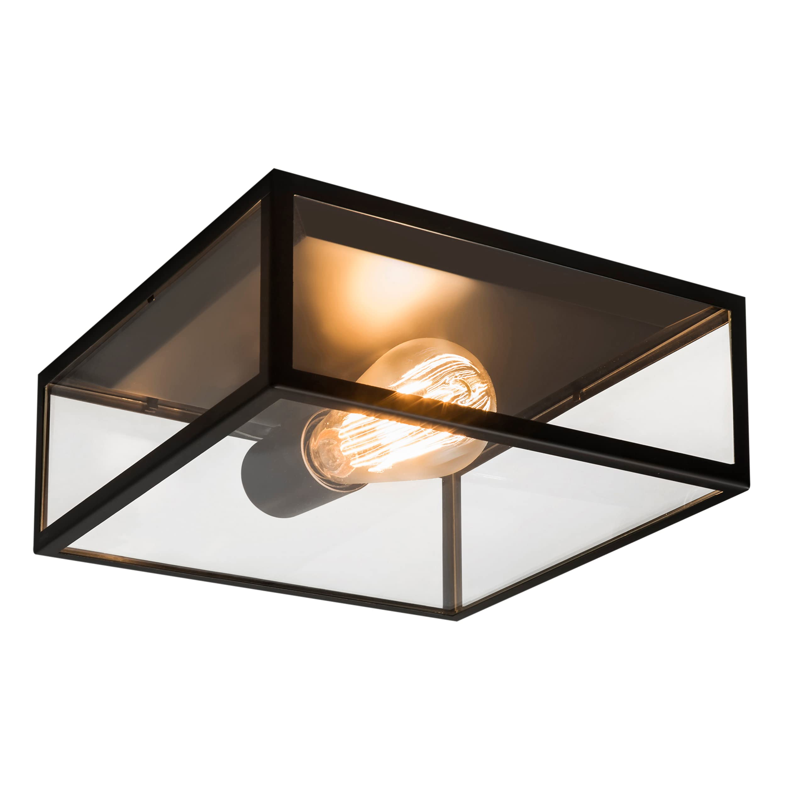 Astro Bronte Outdoor Ceiling Light (Matt Black), E27/ES Lamp, Designed in Britain - 1353001 - 3 Years Guarantee