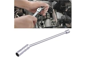 JOYCOURT 14mm Magnetic Swivel Spark Plug Socket, Thin Wall 3/8 Inch Drive x 12" Extension 12-Point Standard Spark Plug Socket Removal Tool 360-degree Rotation, Suitable for Most Car Models