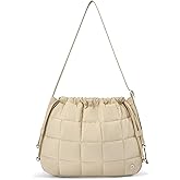 WESTBRONCO Puffer Hobo Bags for Women Puffy Nylon Shoulder Bag, Women's Quilted Handbags with Shoulder Wide Strap
